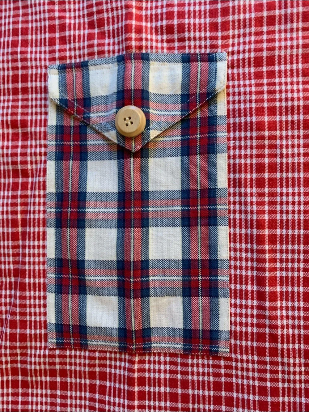 NWOT Vtg POTTERY BARN KIDS PBK FULL QUEEN DUVET Cover Red Plaid Pocket Cottage